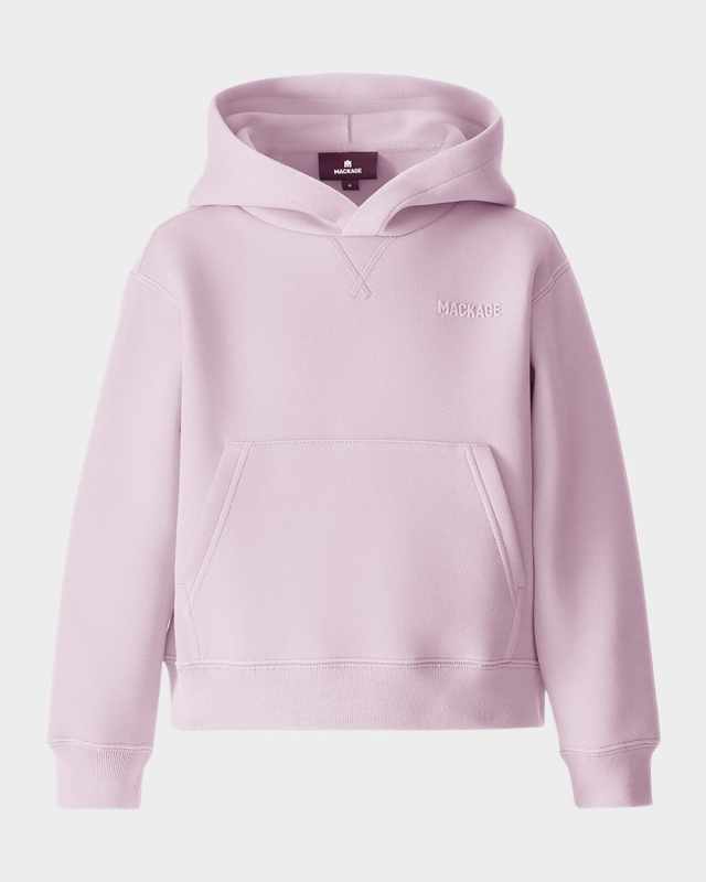 Kid's Dru Double-Face Jersey Logo Hoodie, Size 8-12